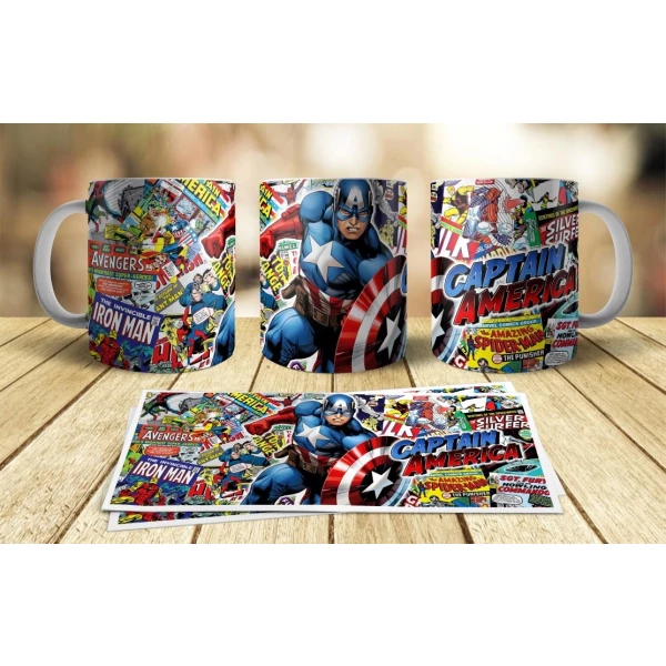 Caneca Super Herói Capitão América