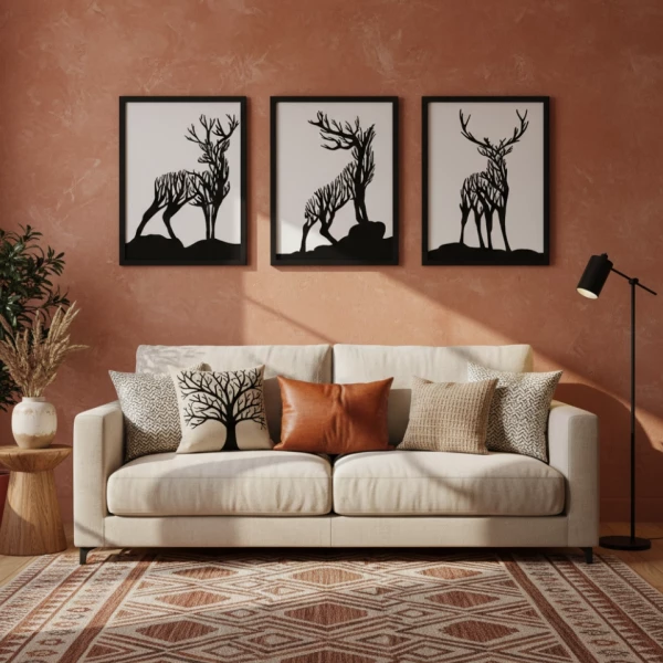 Kit Quadros Decorativos Cervos