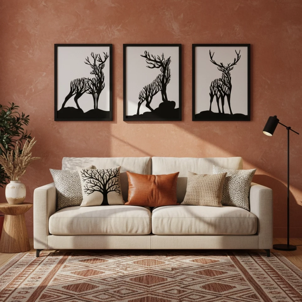 Kit Quadros Decorativos Cervos